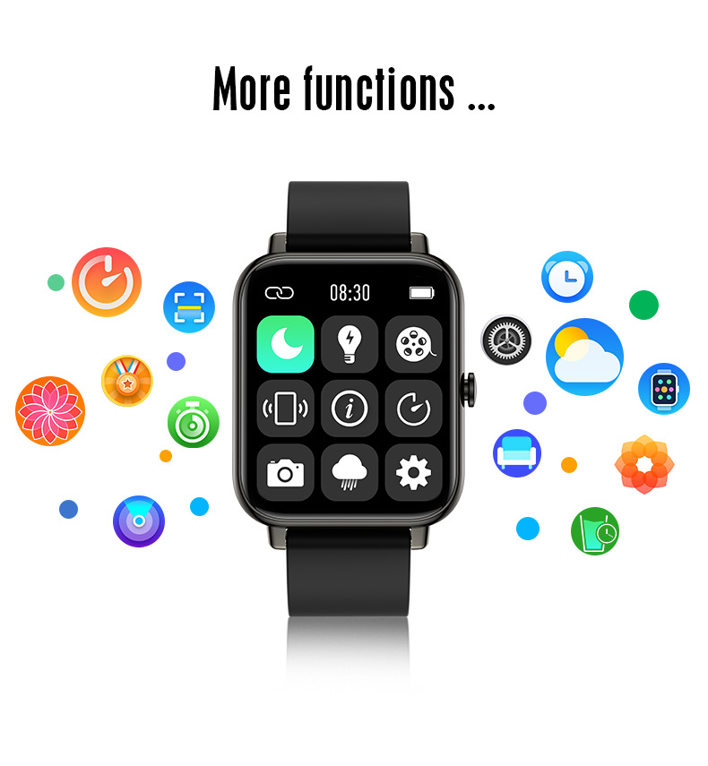 P22PLUS SmartWatch Cardiofrequenzimetro BT Musica Meteo Fai da te_voghion.com
