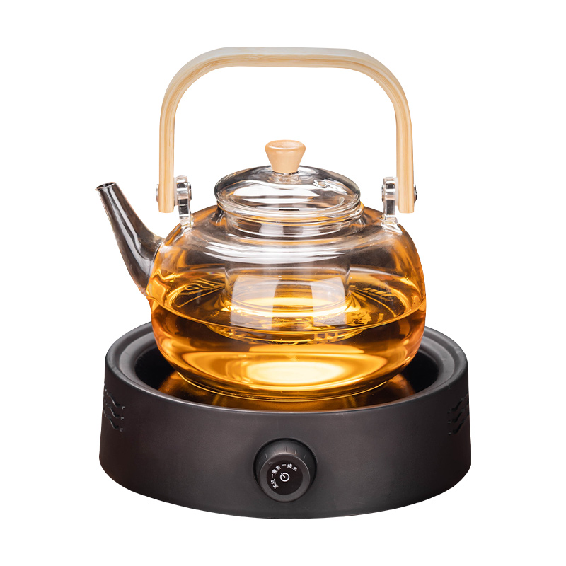 Electric Ceramic Stove with Teapot & Tea Set, Glass Health-Preserving Kettle, Water Boiler, Kung Fu Tea Cup, Floral Tea Infuser, and Home-Use Tea Station