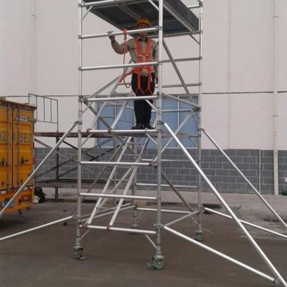 厂家直销scaffold建筑带平台板医院写字楼产双宽直爬脚手架脚