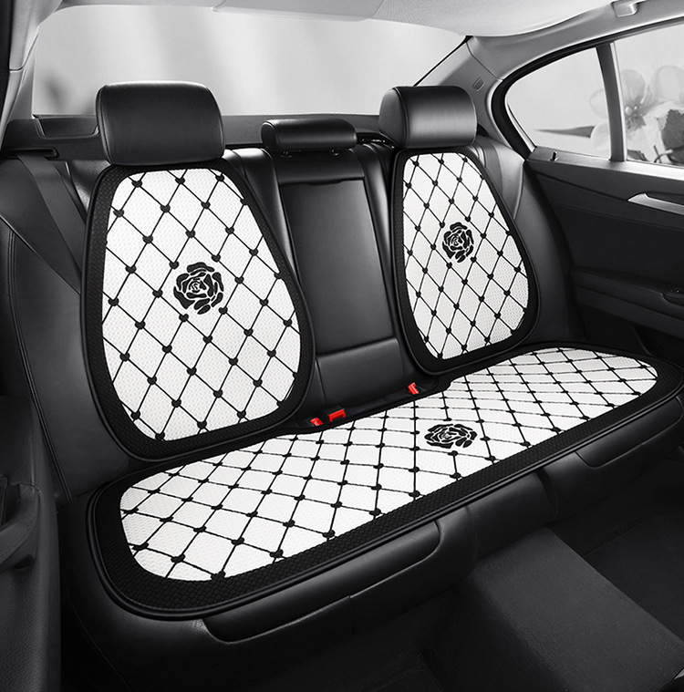Internet Celebrant Car Cushion Small Chanel Rose Flower Seat Cover Bow Cartoon Women's Seat Cover Half Pack Camellia Seat Cushion