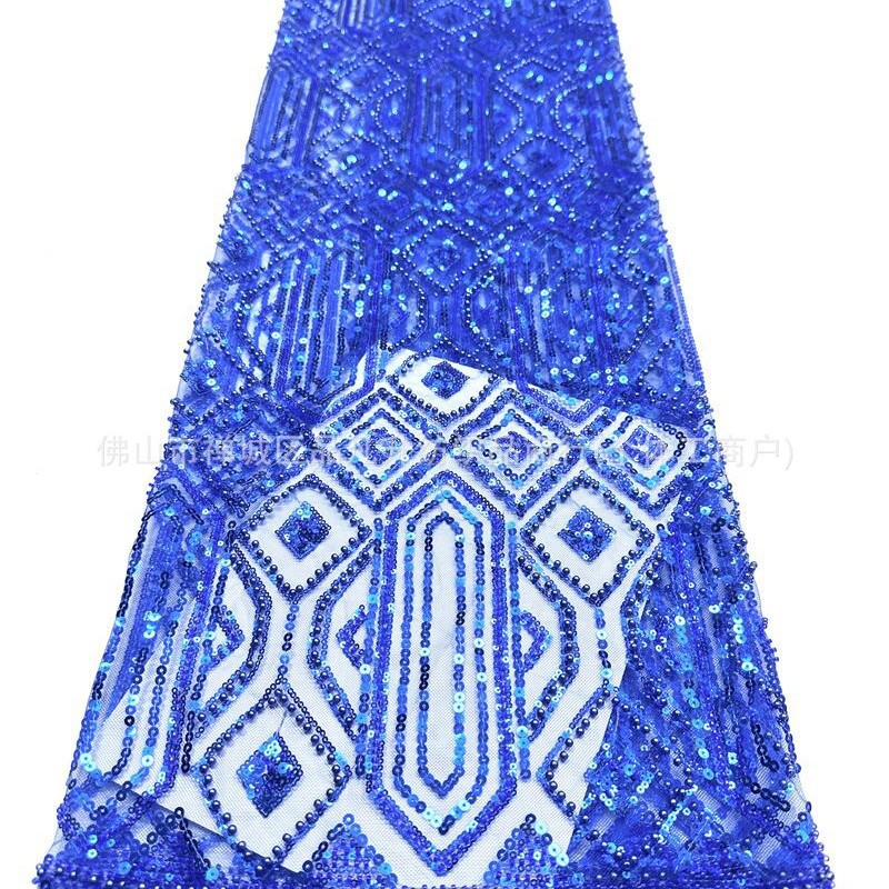 Oriente Medio Gaoding industria pesada bordada tela de brindis ropa de tela fábrica de venta directa de alta gama sequinilla bordada tela