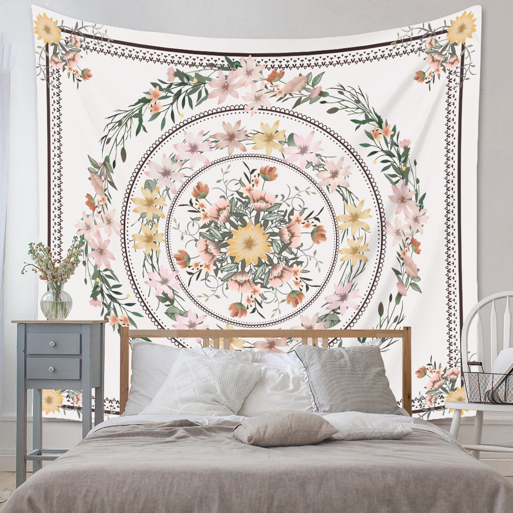 Bohemian Floral Tapestry Room Decorative Background Cloth Wholesale Nihaojewelry display picture 23