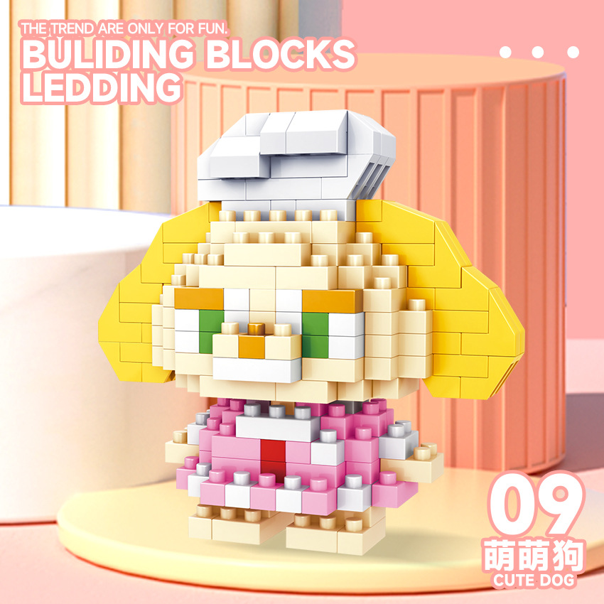 Bloques de construcción de micropartículas para niños decoración de muñecas de dibujos animados de animales juguetes ensamblados creativos para niños y niñas puesto de regalo al por mayor