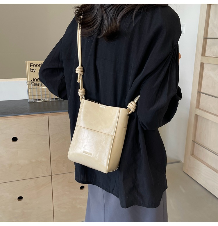 2025 Summer Popular Mini Small Bags for Women New Solid Color Foreign Style Crossbody Bag Korean Style Textured Bucket Bag