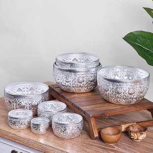 Xi Bowl Southeast Asia Dai Restaurant silver bowl pure imported Thai -style silver bubble Luda ubch tin