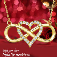 C 51792 Infinity heart titanium steel necklace ������Ѹ�