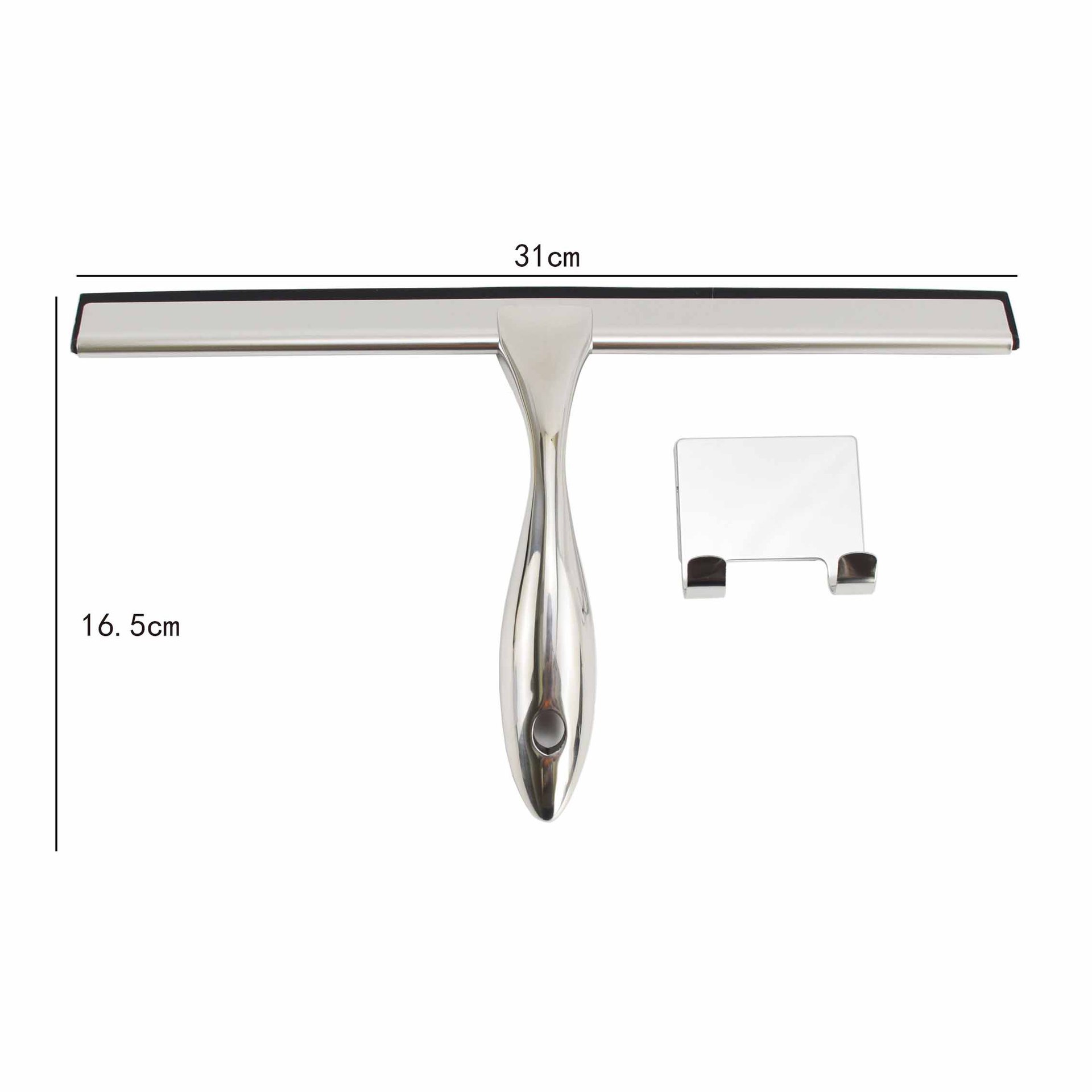 Mango corto 12 pulgadas plata + gancho cuadrado