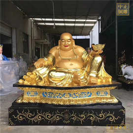 大型寺庙弥勒佛铜像报价 金身弥勒佛像图片 彩绘弥勒佛铜像制作