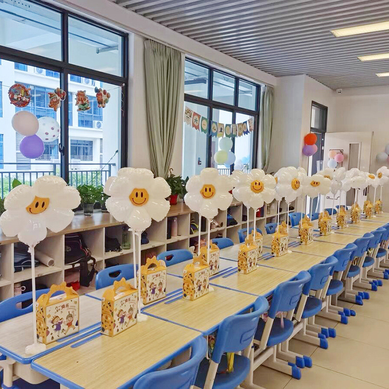 开学季印字气球小学幼儿园教室活动典礼场景布置桌面装饰雏菊桌飘|undefined
