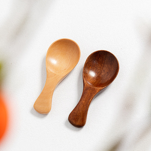 Internet celebrity lotus nanmu small wooden spoon tea milk powder ice cream dessert small spoon rice spoon shovel wooden spoon
