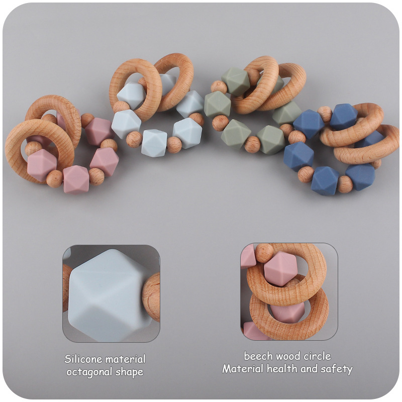 Nuevos suministros para bebés Beech teether pulsera bebé creativo silicona mordedura gel molar juguete AliExpress Nuevo