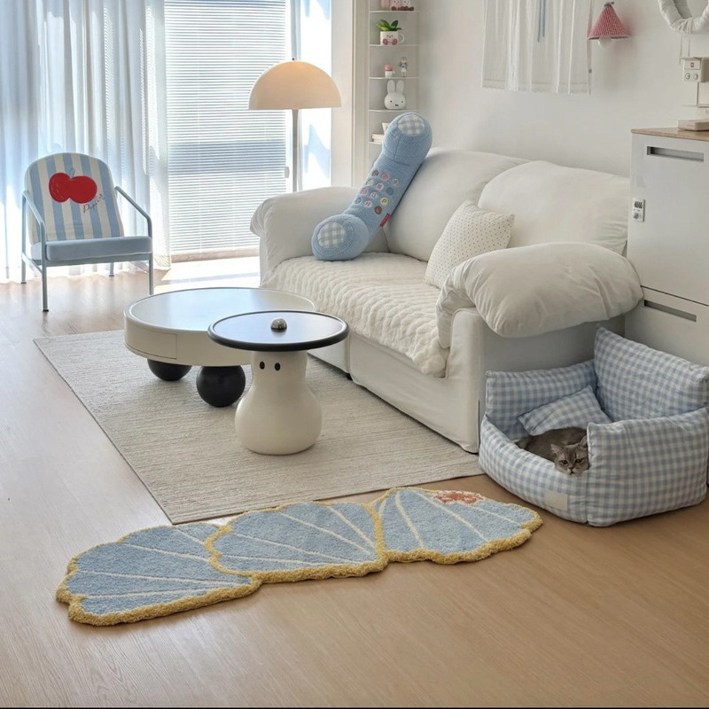 Home living room decorative carpet, bedroom flocked children's room thickened non-slip floor mat, simple bedroom bedside cooling pad Home living room decorative carpet, bedroom flocked children's room thickened non-slip floor mat, simple bedroom bedside cooling pad