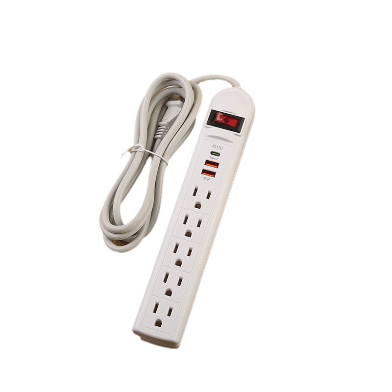 2USB + 1Type-c placa de conexión estándar de América del Sur con interruptor de cabezal de agitación de caja blanca