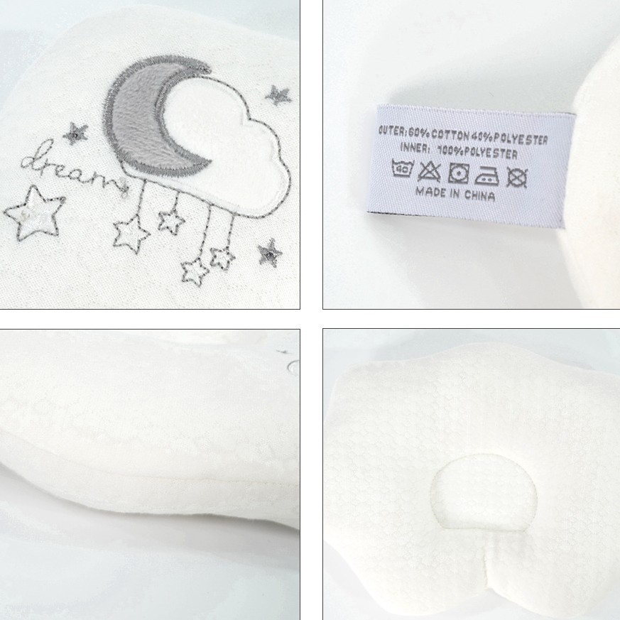 Almohada de peinado para recién nacidos Sunnozy Almohada de cabeza anti-desviación Almohada de sueño calmante y anti-shock