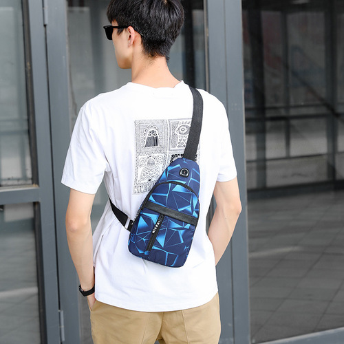 Multifunctional Men's Chest Bag 2024 New Trend Striped Casual Crossbody Bag Fashion Waist Bag Single Shoulder Bag Wholesale