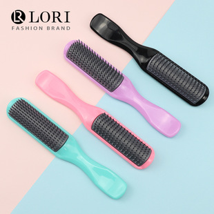 Hairdressing Nine-Row Comb Candy-Colored Large Back-Shaped Soft-Toothed Comb for Home Daily Smoothing Oil-Head Plastic Rib Comb