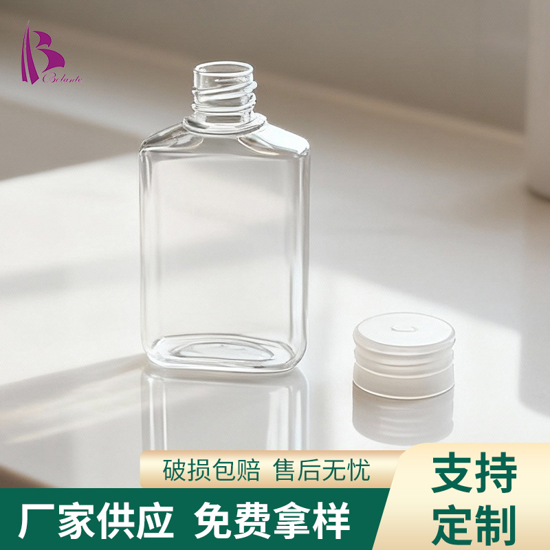 跨境新款100ml透明八角洗手液瓶凝胶清洁剂瓶PET透明塑料瓶批发