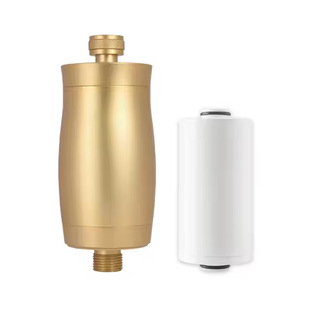 Gold All-Aluminum Shower Filter with Removable and Replaceable Filter Element Shower Head Multi-Layer Shower Purification