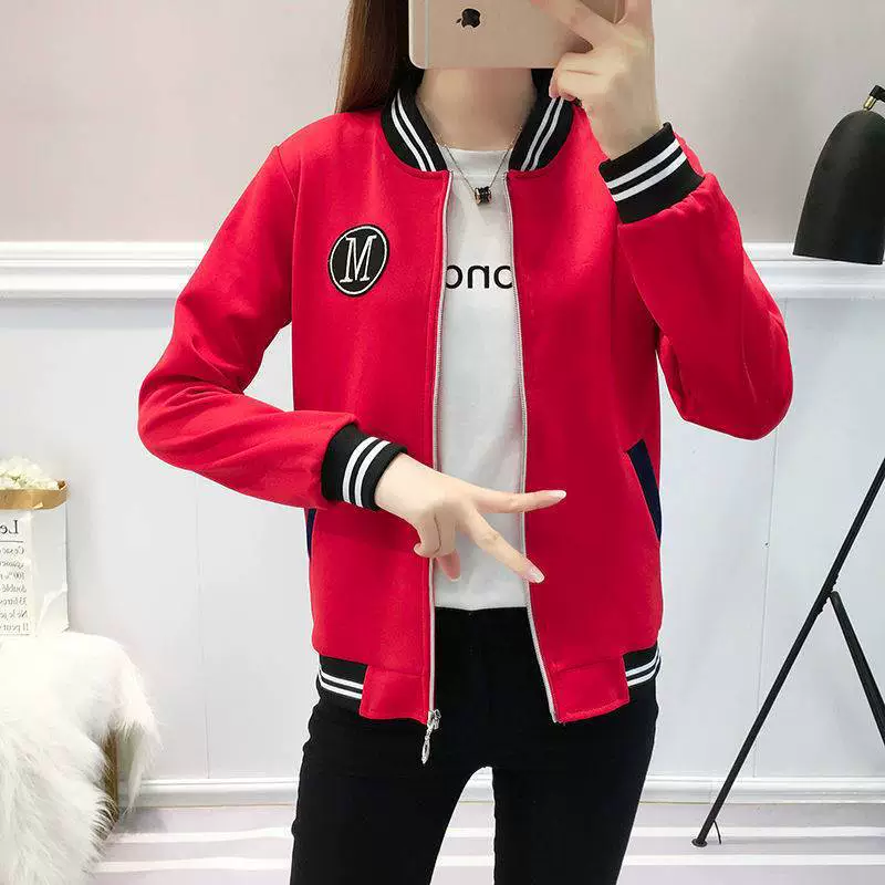 Autumn spring jacket, baseball uniform, Korean style, loose fit, plus size