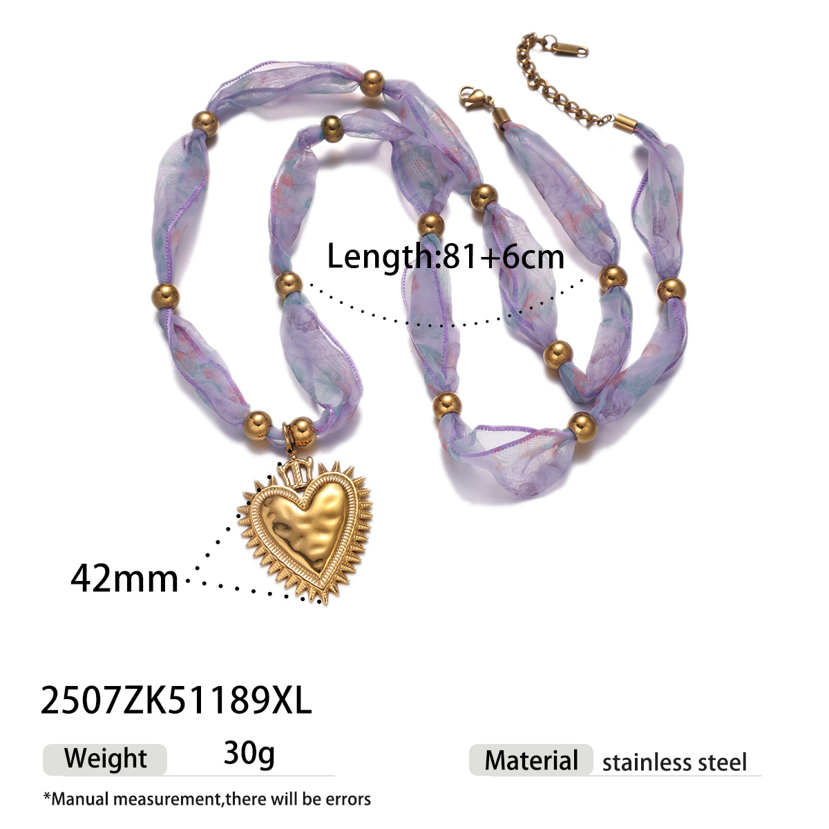 Taina Europa y América amor colgante de acero inoxidable nicho ligero de lujo largo collar bufandas de seda personalidad collar de moda