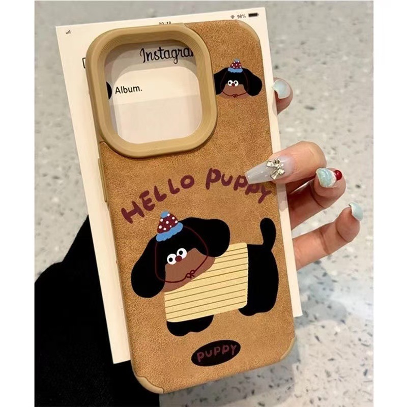 Nuevo cachorro para iPhone 16 funda para teléfono móvil niña Apple 15promax/14 anti-caída 13pro12 piel de oveja