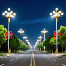 中华灯6米8米9火10米九头玉兰灯广场灯高杆路灯照明景观灯led