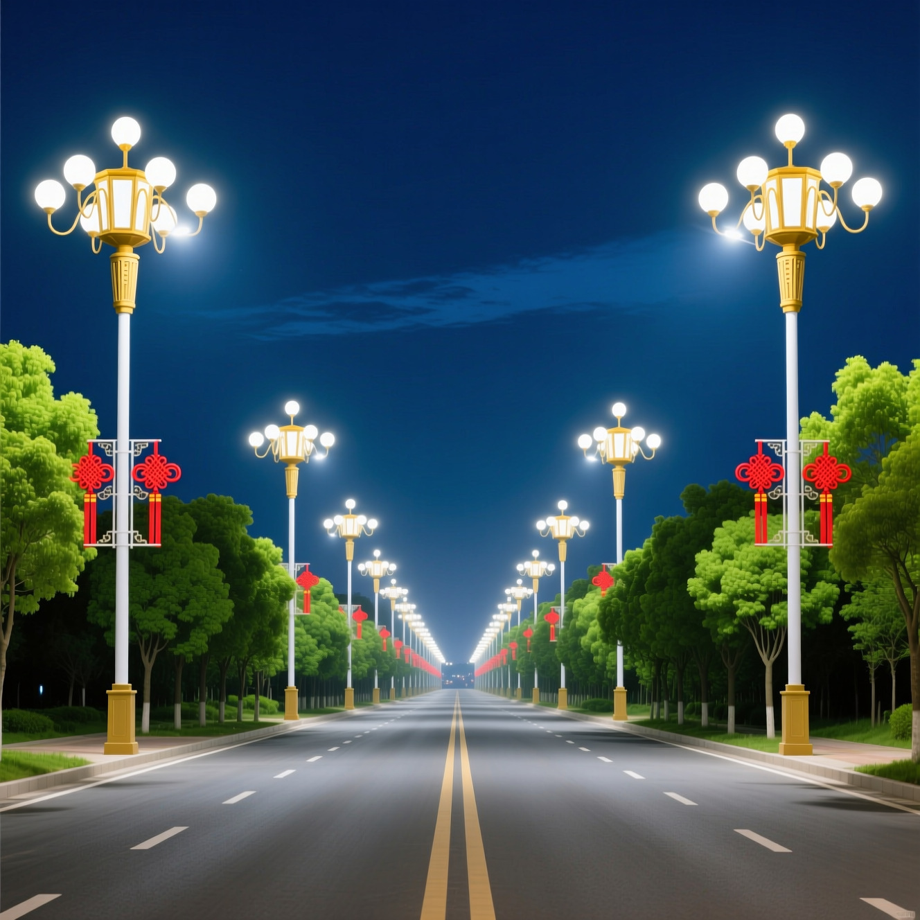 中华灯6米8米9火10米九头玉兰灯广场灯高杆路灯照明景观灯led