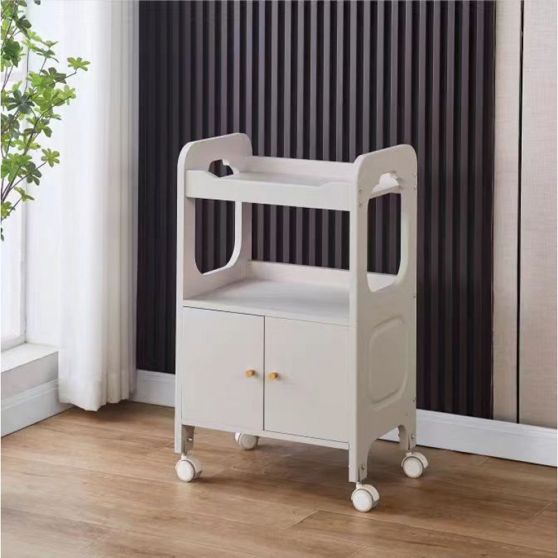 Salón de belleza carro especial gestión de la piel móvil de mano empuje estante de almacenamiento de plástico cuidado instrumento mano herramienta de empuje Coche