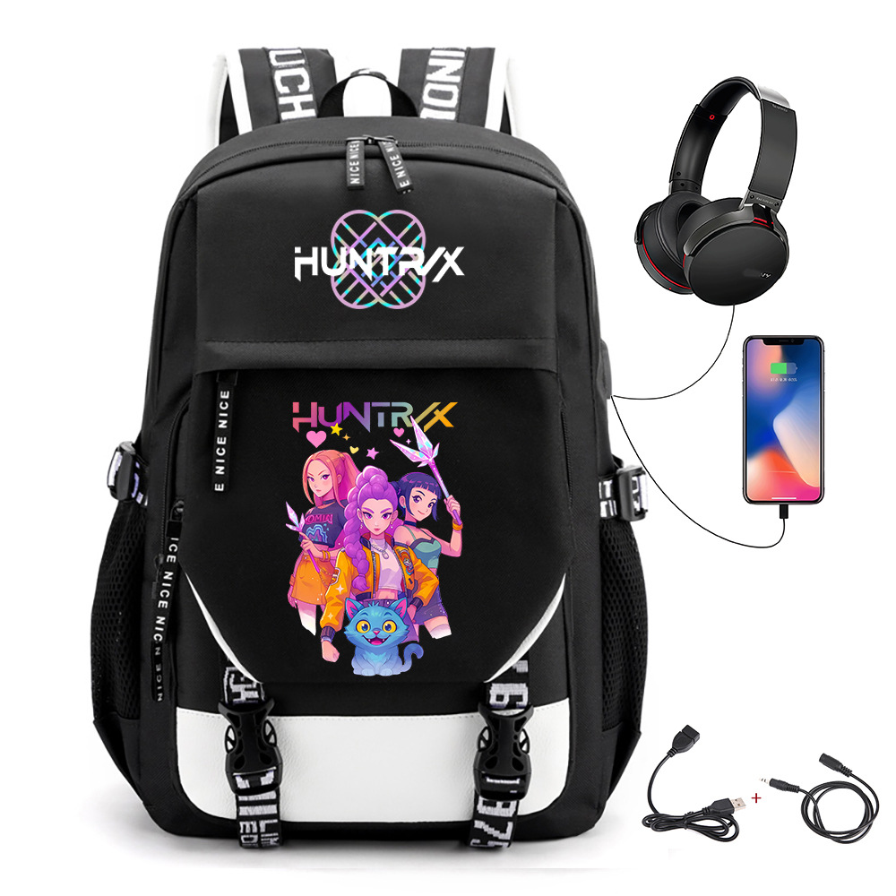 Comercio exterior transfronterizo KPOP Caza de brujas película impresión perimetral mochila mochila escolar mochila USB