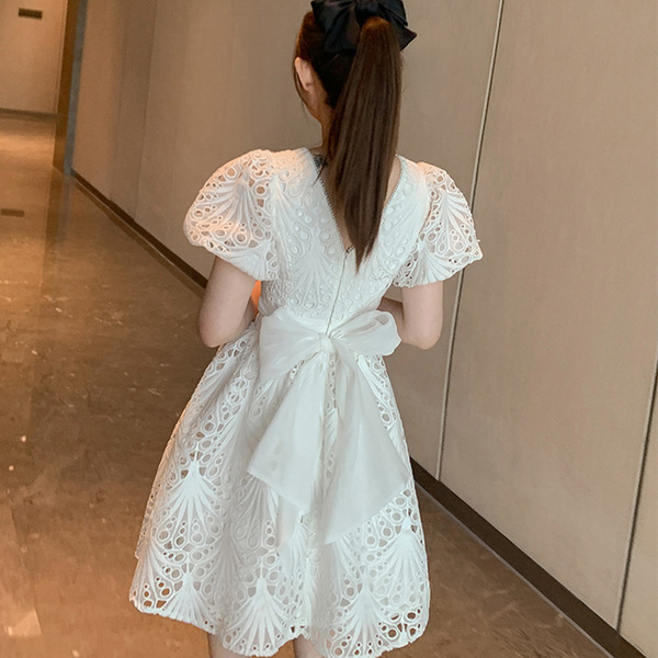 Summer elegant lace white dress