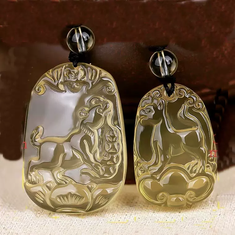 原石黄水晶十二12生肖属相吊坠男女鼠牛虎兔猴鸡狗猪龙蛇马羊项链