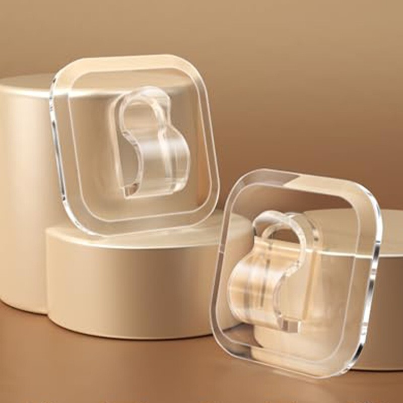 Cross-Border New Model with Adhesive Strip Mini Light String Fixing Hook Indoor Transparent Small String Light Clip Hanging Plastic Wall Hook