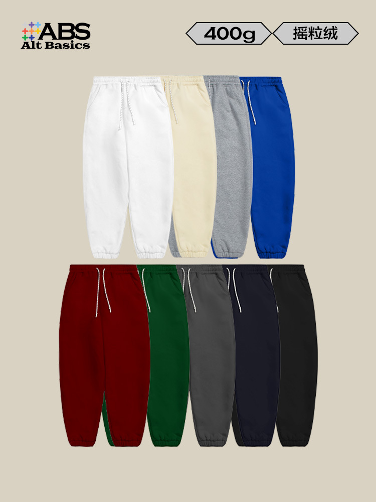 Ropa de hombre de Jieshan | 25 primavera 400g de terciopelo polar pesado hilo Hasselblad con capucha suéter de color sólido traje de pantalón