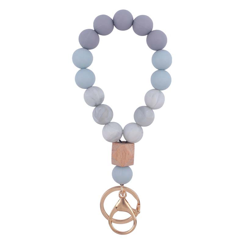 Creativa nueva pulsera de silicona muñeca llavero DIY colgante contraste color silicona llavero