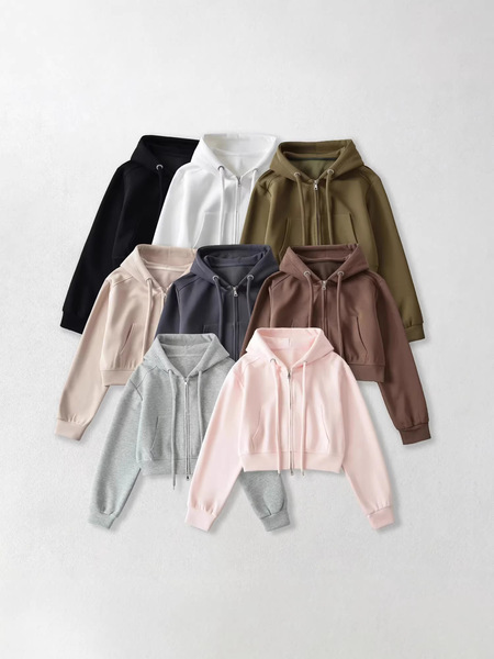 Spring truffle design jacket with zipper