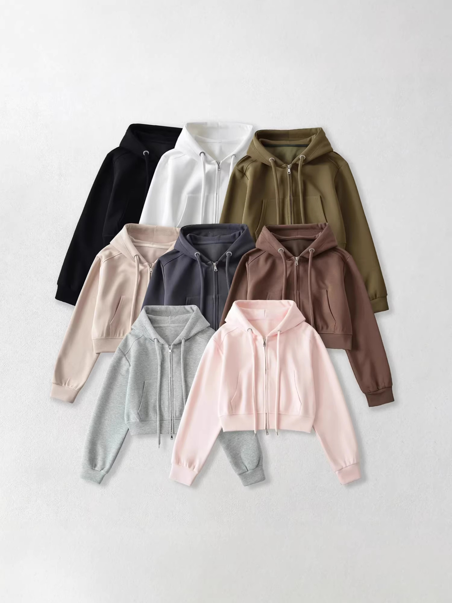 Spring truffle design jacket with zipper