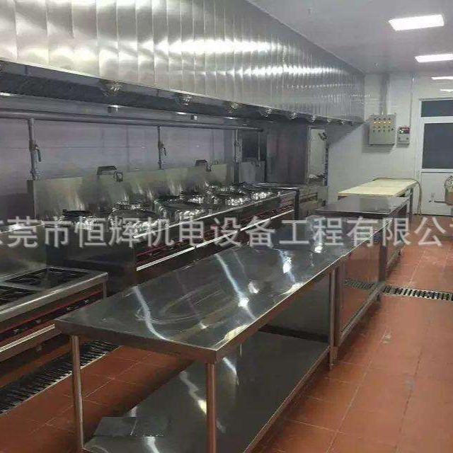 食堂不锈钢油烟罩 学校食堂厨具 深圳东莞学校不锈钢制品恒辉厂