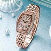 Fashionable swiss watch, starry sky, square quartz women's watch, steel belt, new collection