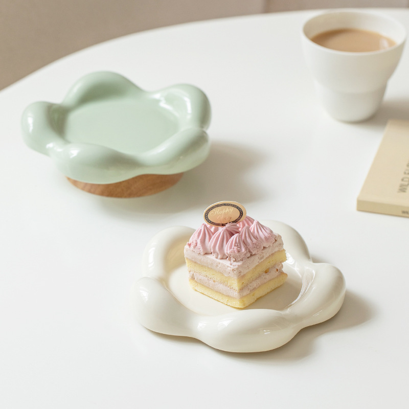 Plato de fruta de cerámica sala de estar mesa de café postre semillas de melón merienda disco tazón de fruta de alta calidad plato de caramelo Placa de visualización recepción