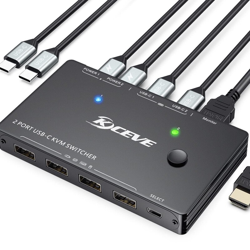 Times Second Technology Type-C Kvm Switcher 2-in-1 Usbc Kvm Hd Switcher 4K60Hz