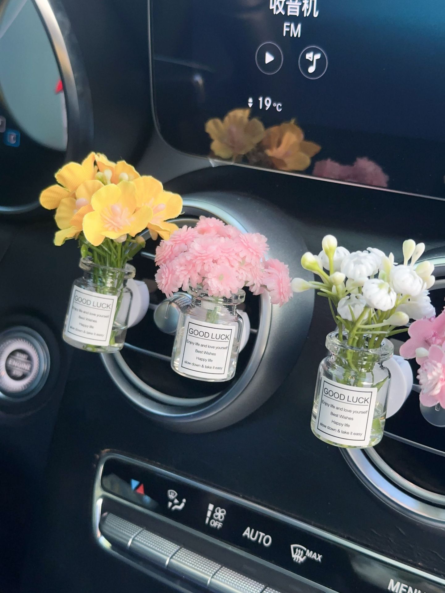 35g Weight Three-dimensional （3D） Pendant Shape Car Interior Decorations Auto Parts 1 Piece Quantity Artificial Flower, Glass Material Car, Flower, Perfume Bottle Pattern Car Flower Perfume Bottle Artificial Flower Glass 6