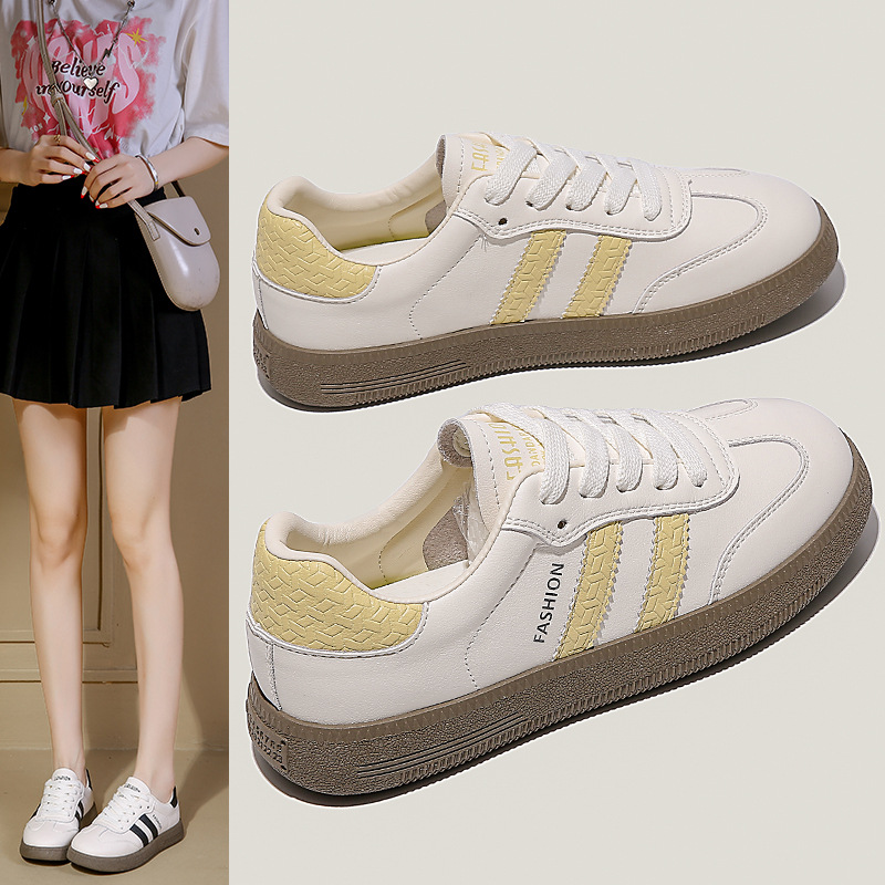 Dexun White Shoes For Women Versatile Spring And Autumn Flat Thick Sole 2025 Summer New Trendy Hot-Selling Casual Sports_voghion.com