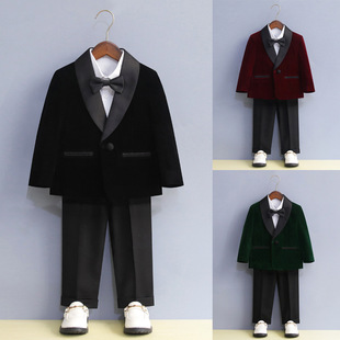 children's suit suit Korean style children's clothing autumn and winter baby boy flower girl's one-year-old dress piano host performance costume