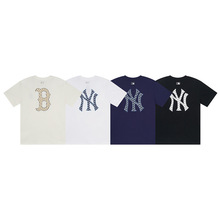 潮牌MLB 男女情侣老花系列运动T恤大logo休闲短袖24春夏季新款