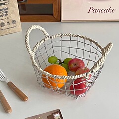 Ins北欧デスクトップ鉄芸雑物収納バスケット