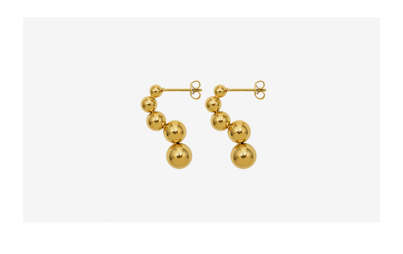 Simple Special-shaped Small Steel Ball Titanium Steel Earrings display picture 10