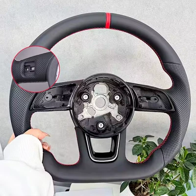 Suitable for Audi A3 steering wheel RS3 RS4 RS5 A3 A4 A5 S3 S4 S5 2017-2021 (Steering wheel) - rs-logo-with-holes