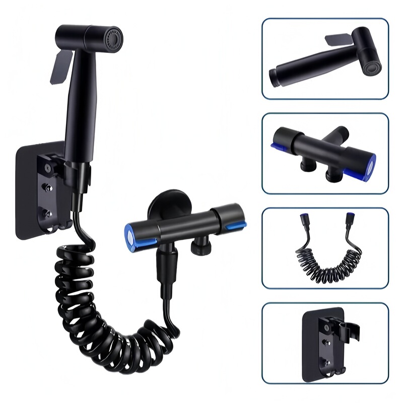 Cross-Border Bathroom Faucet Washer Toilet Companion High-Pressure Booster Flushing Spray Gun Set Bidet Nozzle