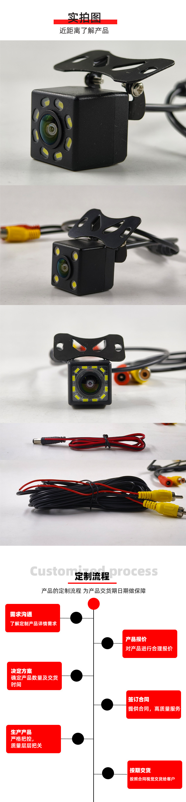 Ccd External Car Universal Reversing Image Rear View Ahd High-Definition Fisheye Waterproof Car Camera Ip68 Waterproof