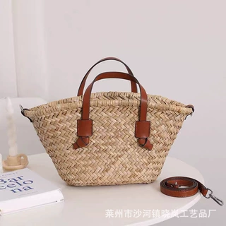 单肩草编包草包编织包度假风沙滩包天然草女包简约法棍包简约百搭